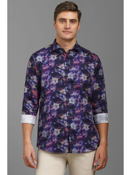 Louis Philippe - Men Multi-Color Color Slim Fit Print Full Sleeves Casual Shirt