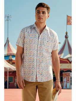 Louis Philippe - Men Multi-Color Slim Fit Print Half Sleeves Casual Shirt