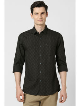 Peter England - Men Green Slim Fit Print Casual Shirt