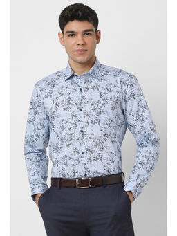 Peter England - Men Light Blue Regular Fit Full Sleeves Formal Shirt