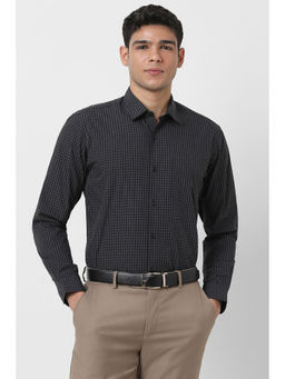 Peter England - Men Black Regular Fit Full Sleeves Formal Shirt