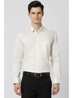Peter England - Men Beige Regular Fit Shirt