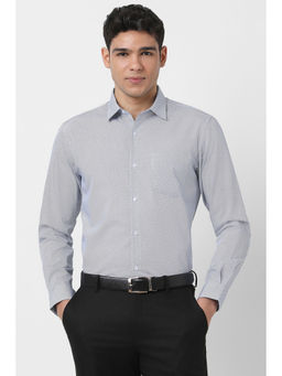 Peter England - Men Grey Slim Fit Full Sleeves Formal Shirt