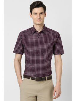 Peter England - Men Purple Regular Fit Shirt
