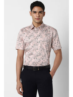 Peter England - Men Pink Regular Fit Half Sleeves Formal Shirt