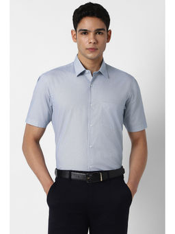 Peter England - Men Light Blue Regular Fit Half Sleeves Formal Shirt