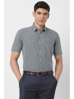 Peter England - Men Grey Regular Fit Half Sleeves Formal Shirt