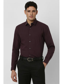 Peter England - Men Maroon Regular Fit Full Sleeves Formal Shirt