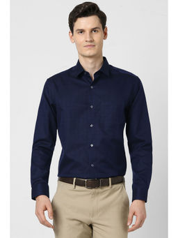 Peter England - Men Navy Blue Regular Fit Shirt