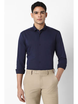 Peter England - Men Navy Blue Slim Fit Shirt