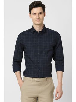 Peter England - Men Navy Blue Slim Fit Shirt