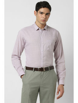 Van Heusen - Men Lavender Slim Fit Print Full Sleeves Formal Shirt