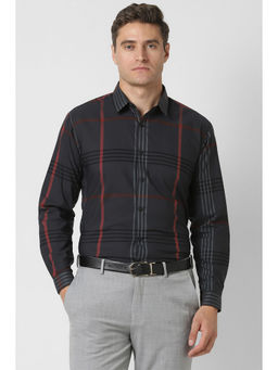 Van Heusen - Men Grey Slim Fit Check Full Sleeves Formal Shirt