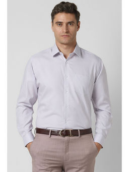 Van Heusen - Men Grey Regular Fit Textured Full Sleeves Formal Shirt