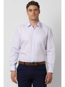 Van Heusen - Men Lavender Regular Fit Check Full Sleeves Formal Shirt