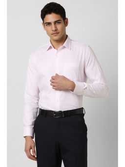 Van Heusen - Men Pink Slim Fit Check Full Sleeves Formal Shirt