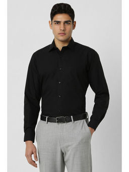 Van Heusen - Men Black Regular Fit Stripes Full Sleeves Formal Shirt