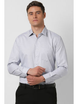 Van Heusen - Men Grey Slim Fit Print Full Sleeves Formal Shirt