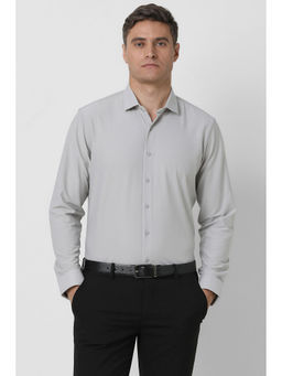 Van Heusen - Men Grey Slim Fit Solid Full Sleeves Formal Shirt