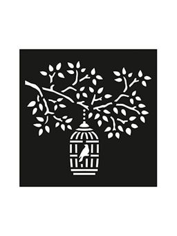 Little Birdie - Stencil Tree Birdcage