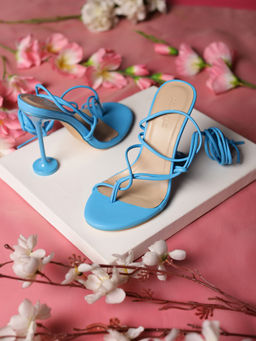 Truffle Collection - Blue Solid Heels