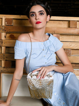 Odette - Gold Printed Clutches