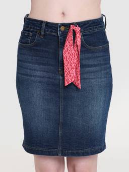 Xpose - Women’S Blue High-Rise Regular Fit Mini Skirt