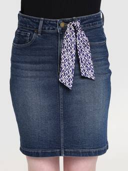 Xpose - Women’S Blue High-Rise Regular Fit Mini Skirt