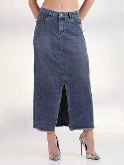 SHOWOFFFF - Edition Women's Dark Blue Pencil Maxi Denim Skirt