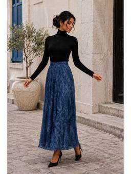 BONICA CLOTHING - Women Blue Printed Flared Skirt