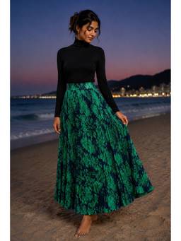 BONICA CLOTHING - Women Green Printed Flared Skirt