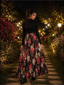 BONICA CLOTHING - Women Multicolor Floral Printed Flared Skirt