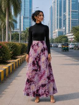 BONICA CLOTHING - Women Multicolor Self Design Flared Skirt