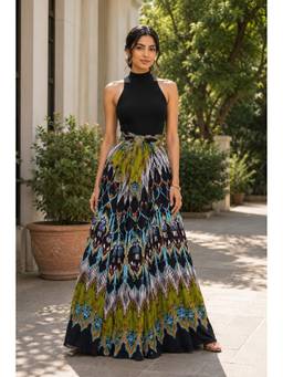 BONICA CLOTHING - Women Multicolor Self Design Flared Skirt