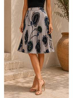 BONICA CLOTHING - Women Off White Floral Printed Short Skirt
