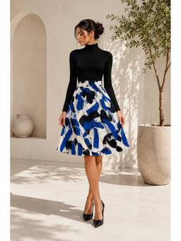 BONICA CLOTHING - Women Blue Printed Short Skirt