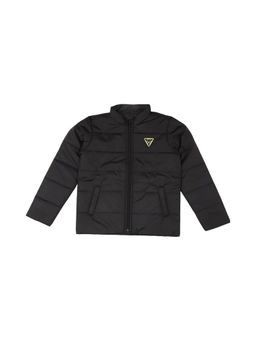 Allen Solly Junior - Boys Black Solid Regular Fit Jacket