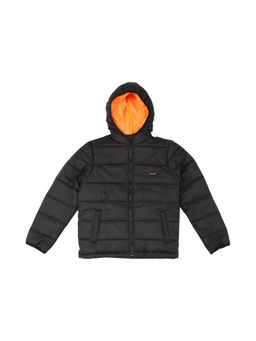 Allen Solly Junior - Boys Black Solid Regular Fit Jacket
