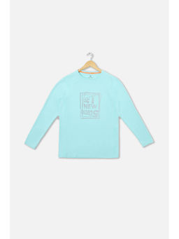 Allen Solly Junior - Boys Blue Regular Fit Print Crew Neck T-Shirt