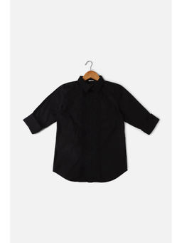 Allen Solly Junior - Boys Black Slim Fit Solid Casual Shirt