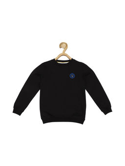 Allen Solly Junior - Boys Black Solid Regular Fit Sweatshirt