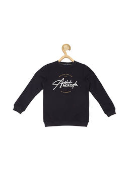 Allen Solly - Boys Black Print Regular Fit Sweatshirt