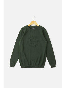 Allen Solly - Boys Green Solid Regular Fit Sweater