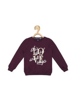 Allen Solly Junior - Girls Purple Print Regular Fit Sweatshirt