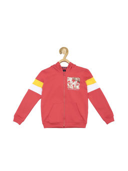 Allen Solly Junior - Girls Pink Colorblocked Regular Fit Sweatshirt