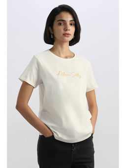 Allen Solly - Women White Graphic Print Casual T-Shirt White