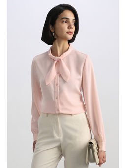 Allen Solly - Women Pink Solid Long Sleeves Shirt