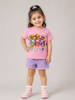 Shopbloom - Pink K-Pop Teddy Squad T-Shirt
