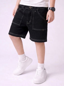 Purple United Kids - Boys Shorts Black With Soft Fabric And Comfort Relaxed Fit