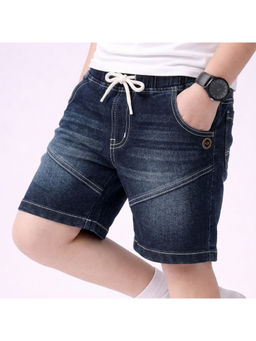 Purple United Kids - Boys Shorts Dark Blue Denim With Drawstring Waist